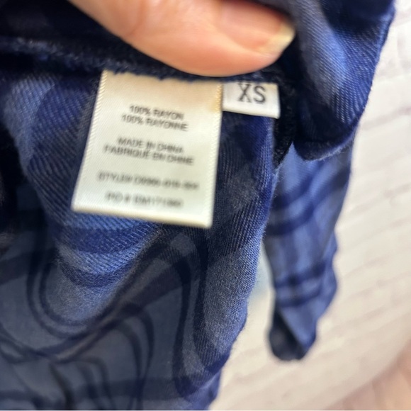 Cloth & Stone roll tab retro preppy blue plaid ladies top size XS cozy y2k - Picture 6 of 10